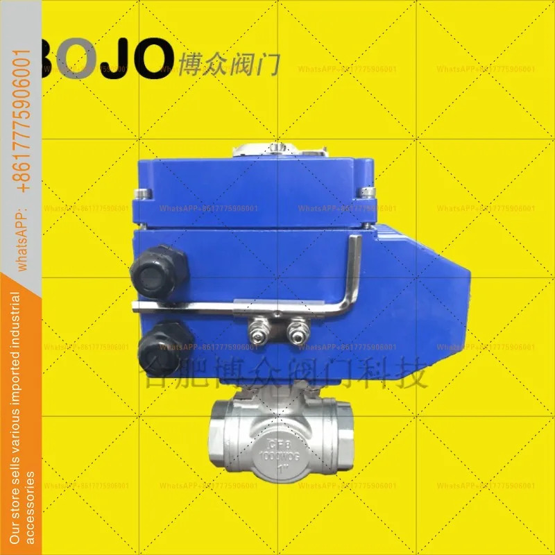 304 스테인리스 스틸 Q914/915F 와이어 버클 삼방 전동 볼 밸브 BOJO