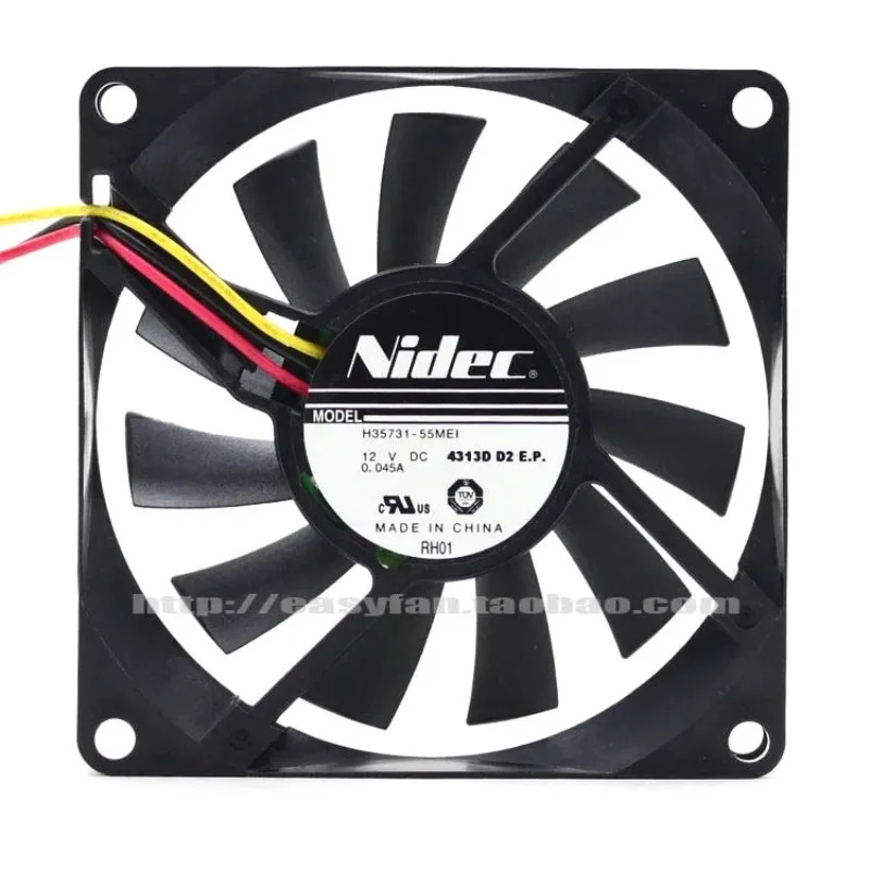 JFG 니덱 H35731-55MEI 8015 8cm 초박형 저소음 2선 12V 0.045A 냉각팬