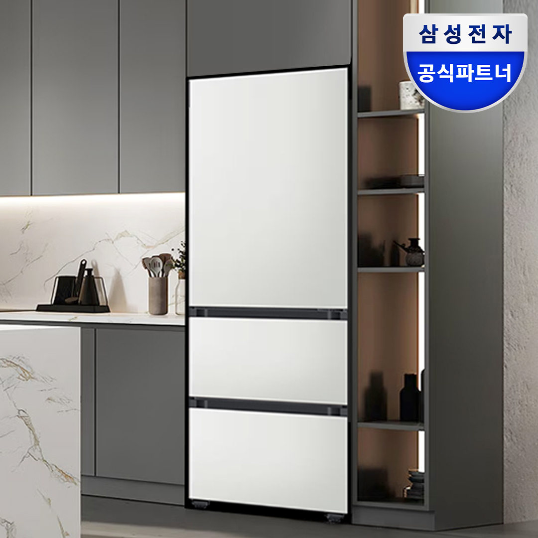 삼성전자 비스포크 1등급 키친핏 3도어 김치냉장고 RQ33DB74C1AP 313L 제품 이미지