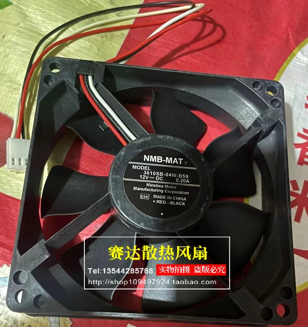 JFG NMB-MAT 3610SB-04W-B59 9225 12V 0.20A 3선 와이어 냉각팬 92x92x25mm
