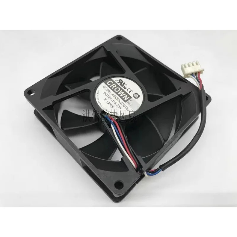 C 크라운 팬AGE08025B12U DC12V 0.70A 4핀 8025 8cm 4와이어