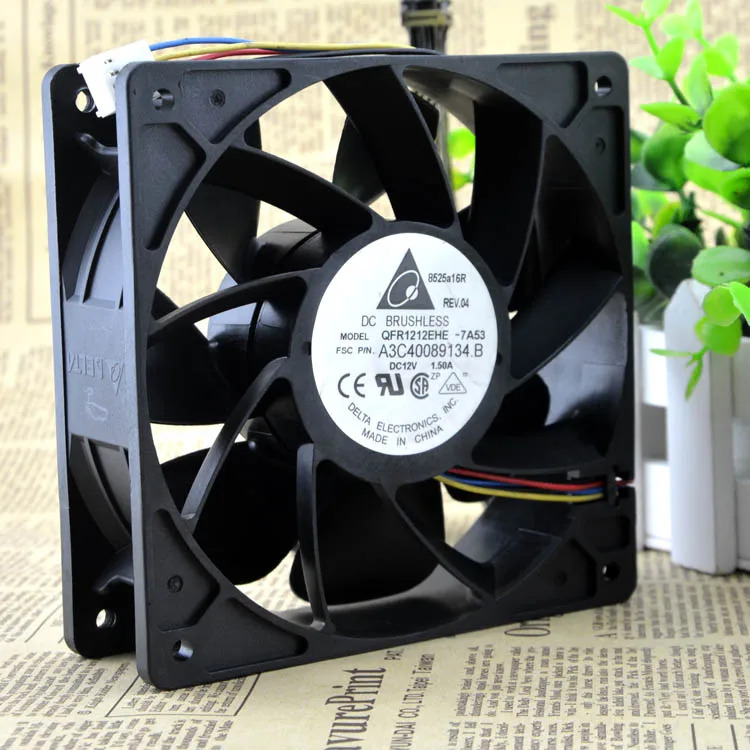 델타 QFR1212EHE 12038 12V1.5A 4핀 PWM 팬