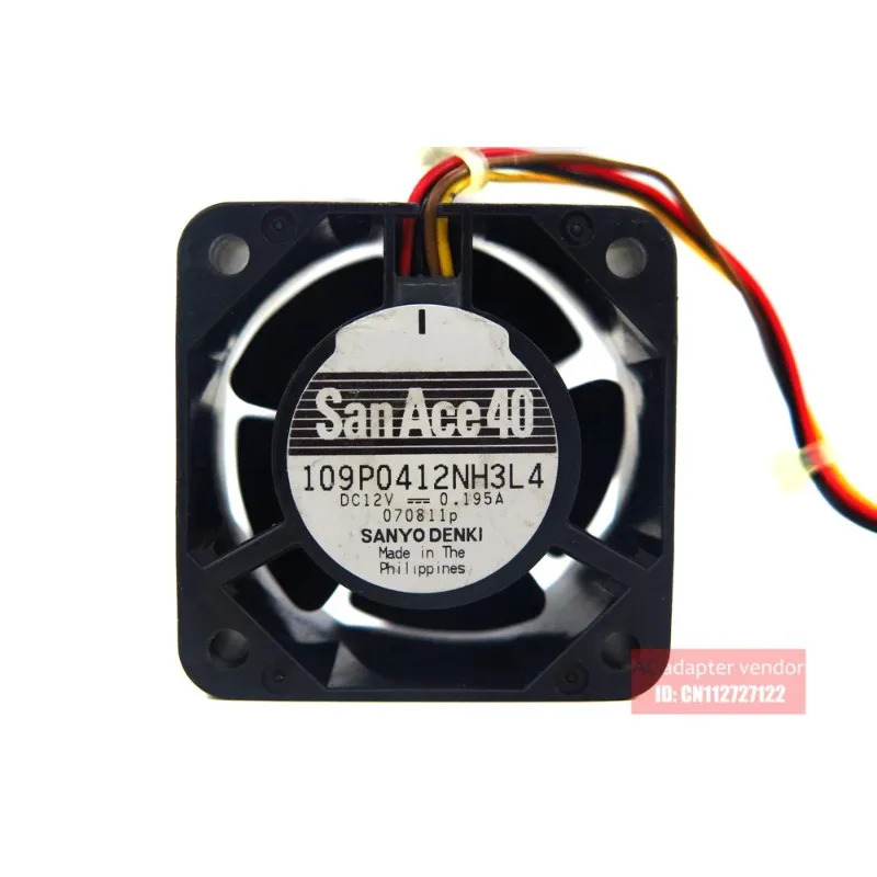 JFG ForSANYO DENKI SAN ACE 방수 109P0412NH3L4 12V 0.195A 4028 4CM 냉각팬