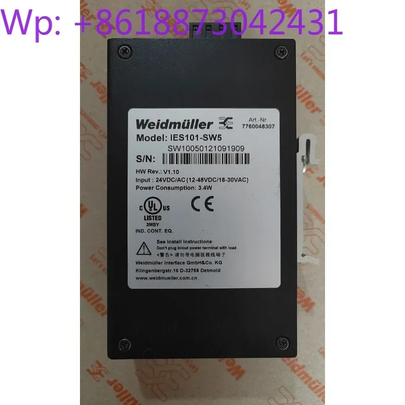 오리지널 Weidmller 산업이더넷 비형 스위치 IES101-SW5 7760048307