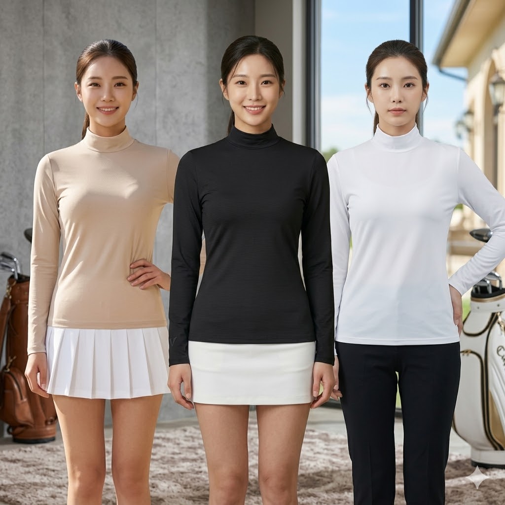 볼빅 여성 여름 골프웨어 냉감 UV차단 스판 베이스 레이어 골프 티셔츠 - 상세 이미지 5