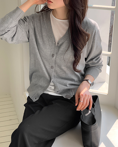 4878 소프트 이브 브이넥 니트 가디건 봄 가을 이미지 6