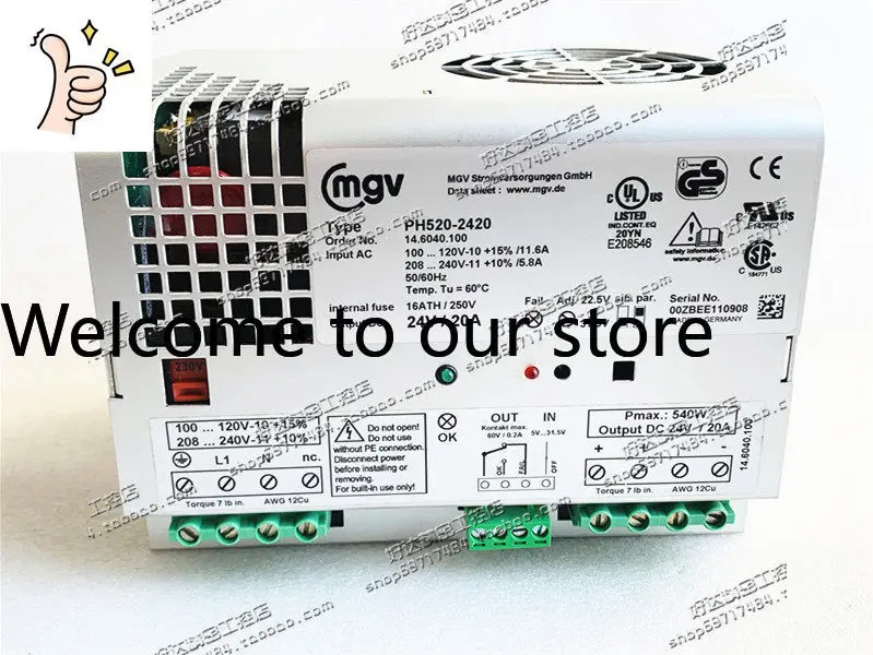 오리지널 독일산 MGV PH520-2420 전원 모듈 14.6040.100