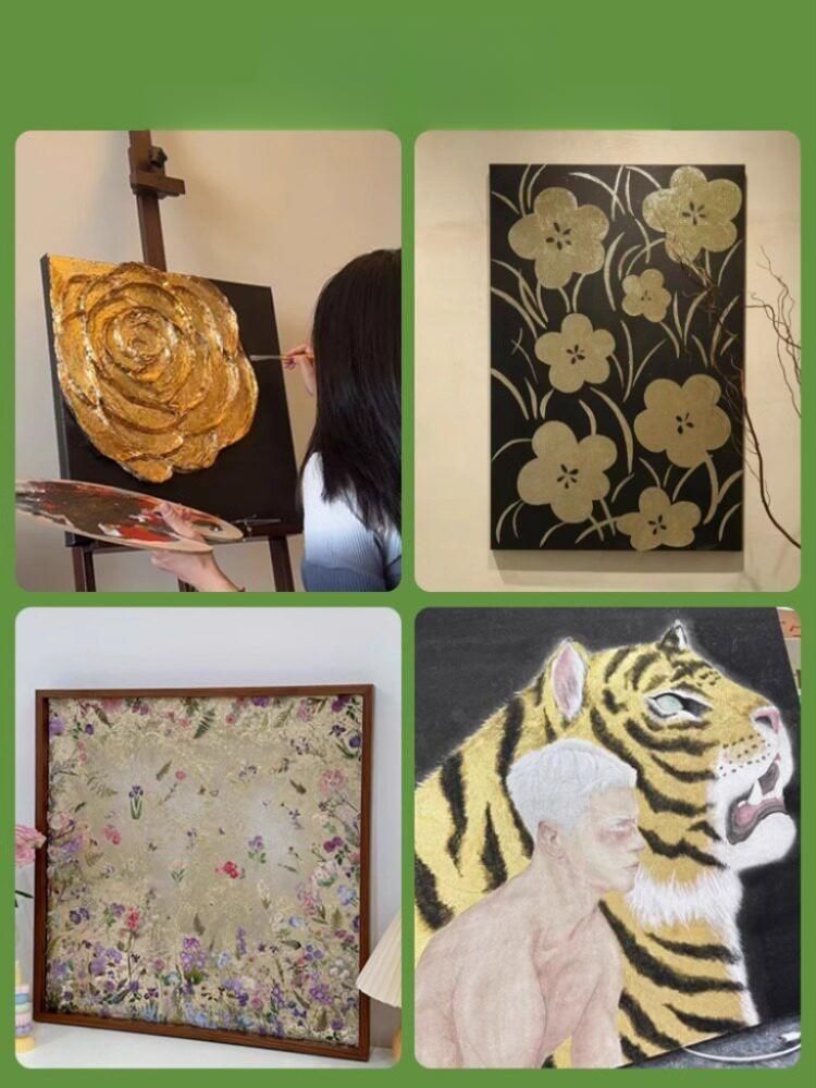 금박 아트 DIY 키트 전통 그림 만들기 세트 초보자 미술 재료 풀 포함 - 상세 이미지 2