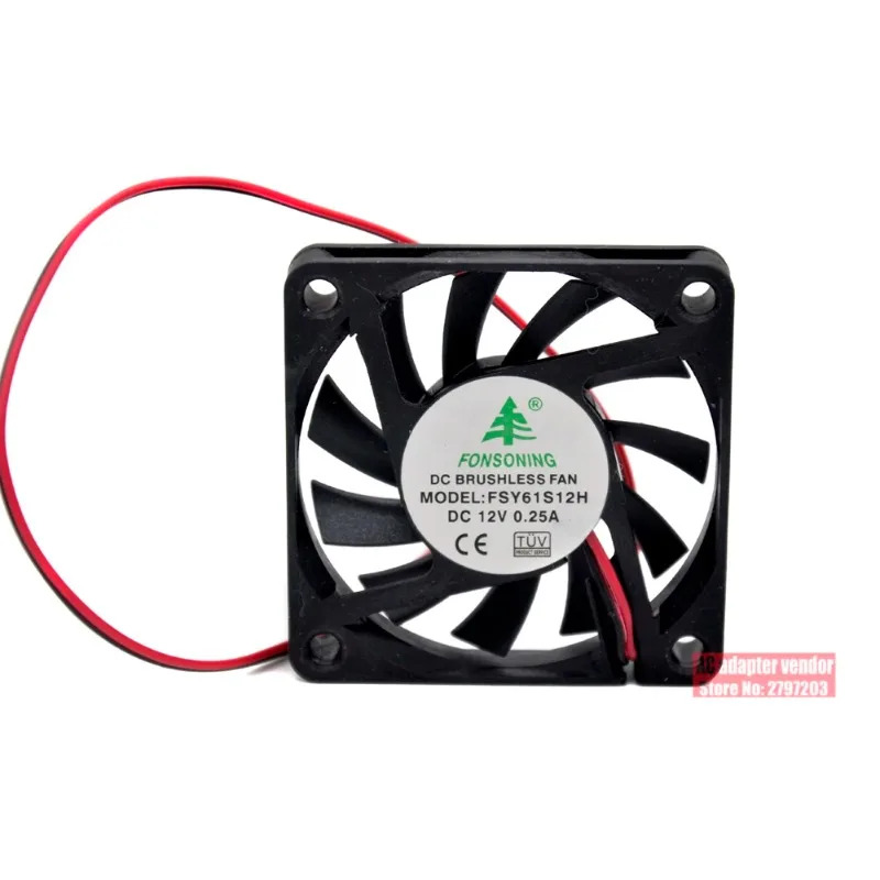 JFG 포슨잉 FSY61S12H 6010 12V 0.18A 6cm 초박형 저소음 프로젝터 냉각팬