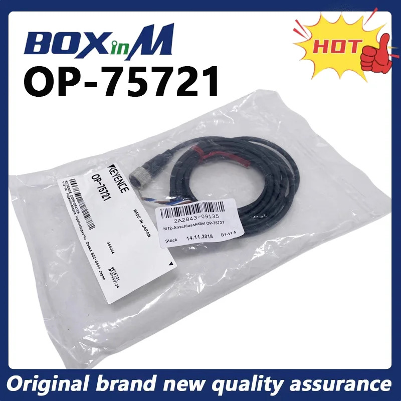 오리지널 KEYENCE OP-75721 커넥터 케이블 M12 스트레이트 2m PVC