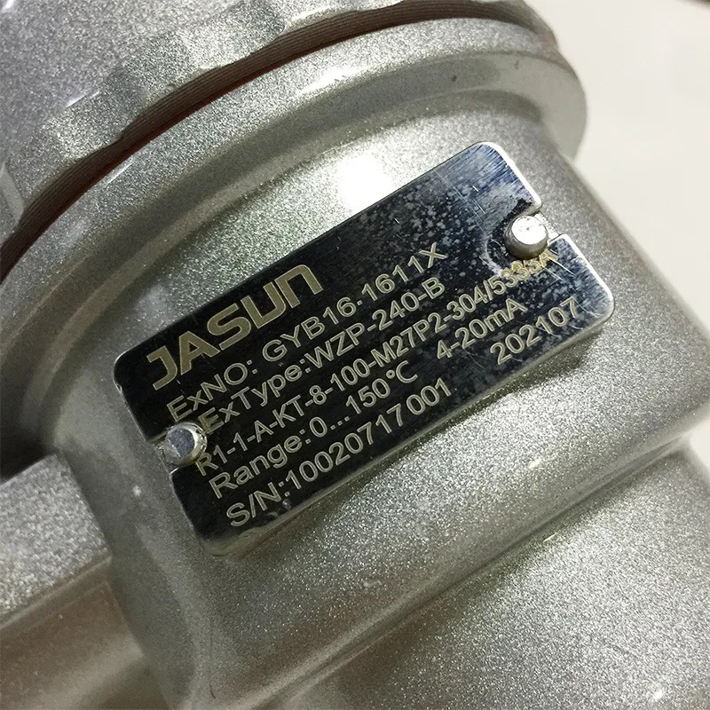 JASUN 방폭형 온도 센서 파이프 직경 8MM 100MM 0-150  4-20MA PR5333A 포함