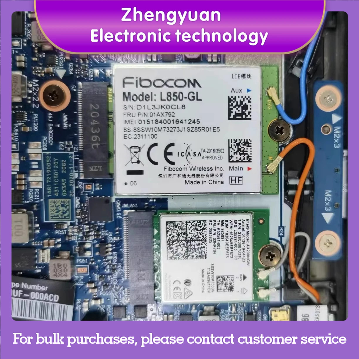 Thinkpad X1 T480S P52내장 4G 모듈 fibocom L850-GL 전체 Netcom FRU 01AX792