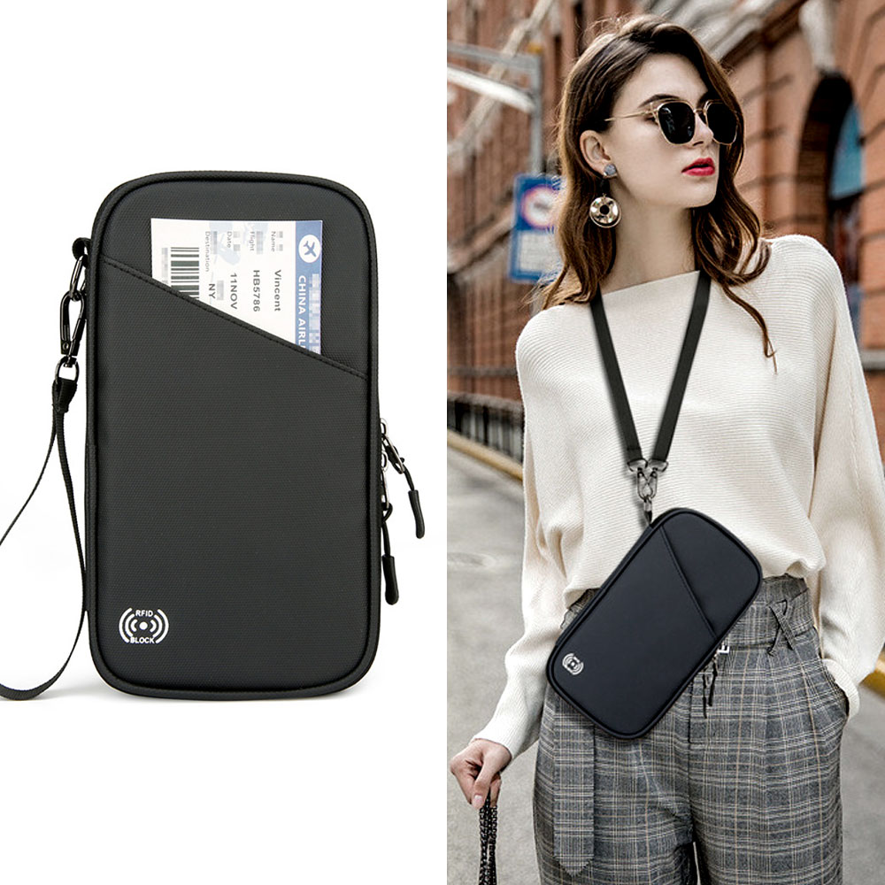 RFID 여권클러치백 여권파우치 핸드백 카드 여권 지갑 크로스백 - 상품 이미지