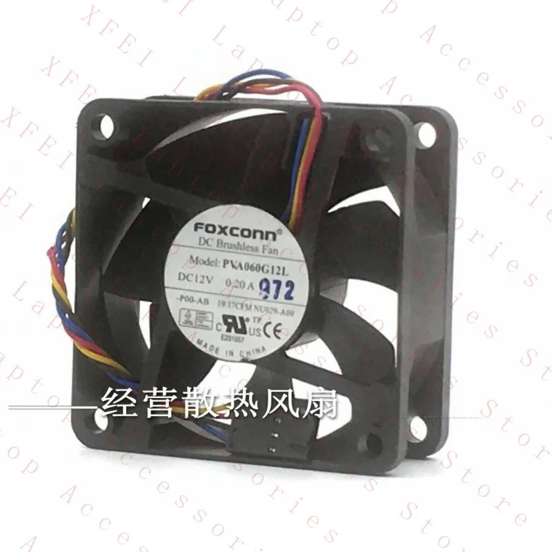 FOXCONN PVA060G12L 12V 0.20A 6CM 6025 4선 PWM 냉각팬