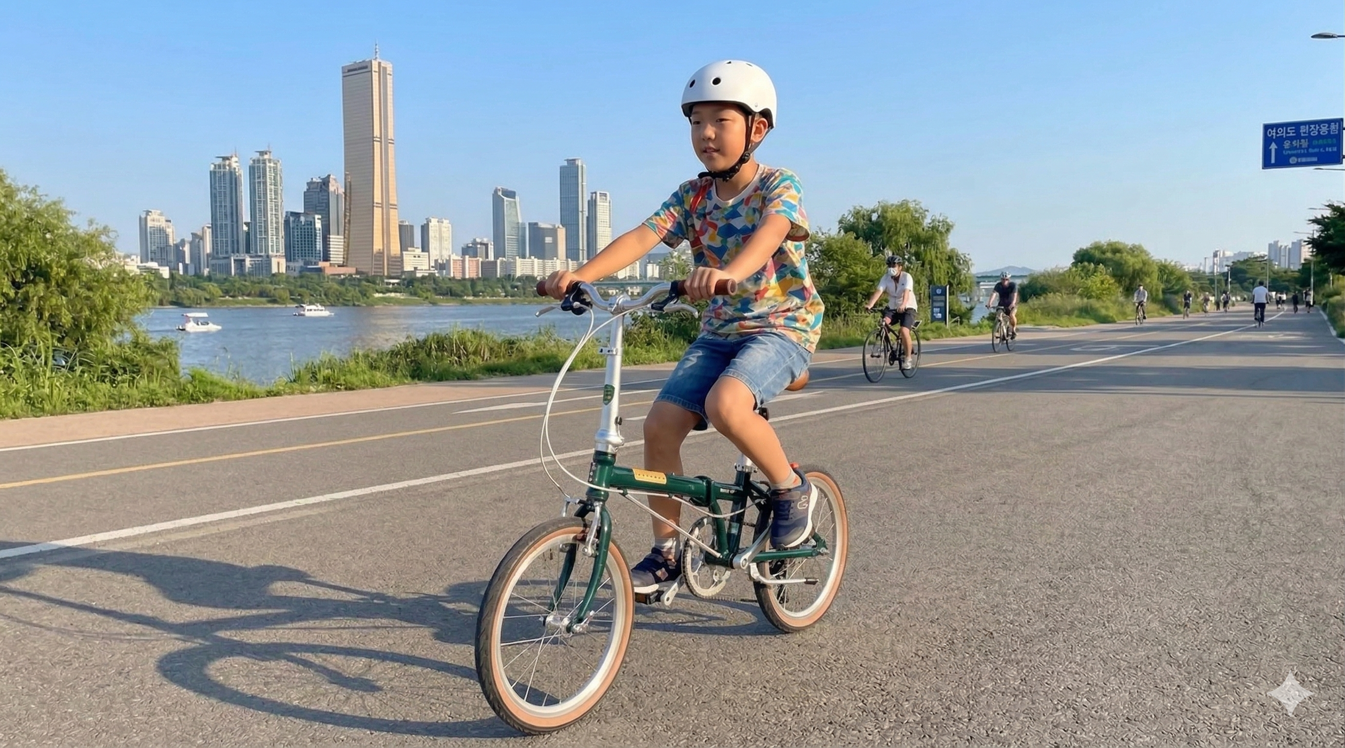 다혼 보드워크 X8 Plus (16 휠) - 크로몰리 델텍 접이식 프레임, 8단 실드베어링 휠셋, 신장 140 이상 탑승,다크그린 반조립 이미지 2