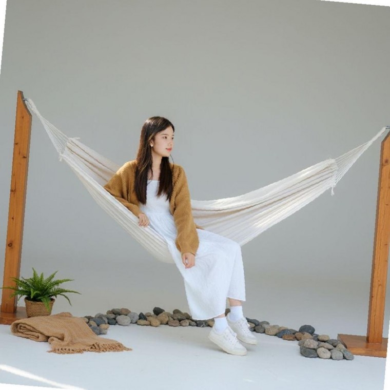캠핑 그네 의자 2인용 캔버스 해먹 휴대용 파우치 야외용 그물침대