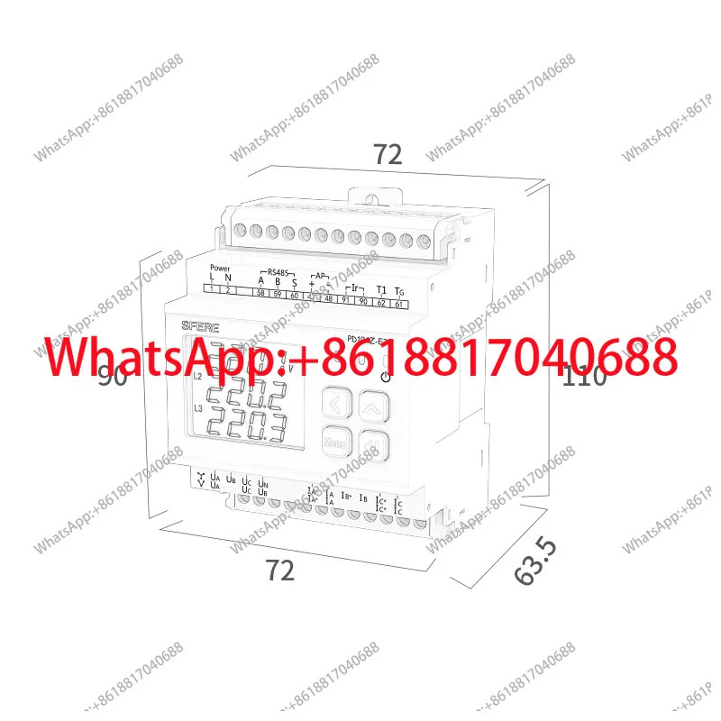 PD194Z-E20 레일 마운트 지능형 에너지 효율 전력계