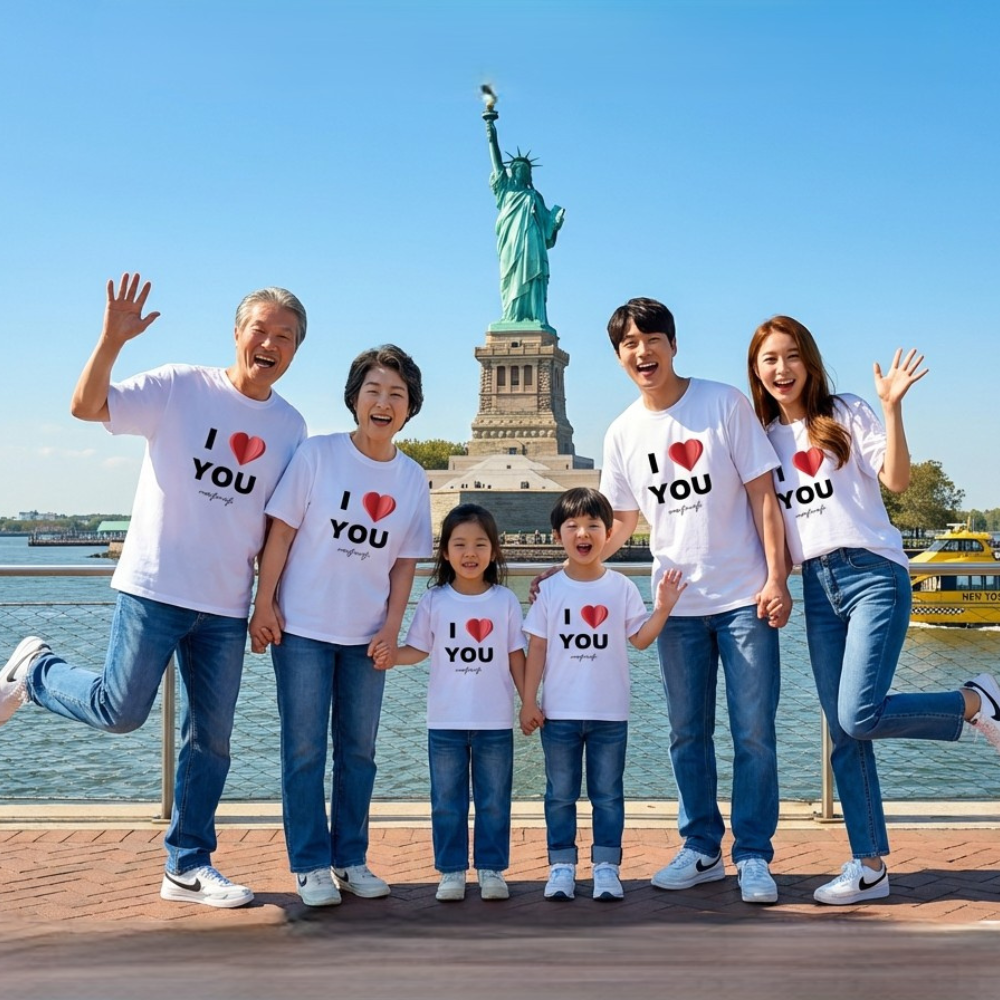 몽피마피 차곡차곡 가족티 패밀리룩 돌촬영 여행 사진의상 반팔 맨투맨 이미지 7