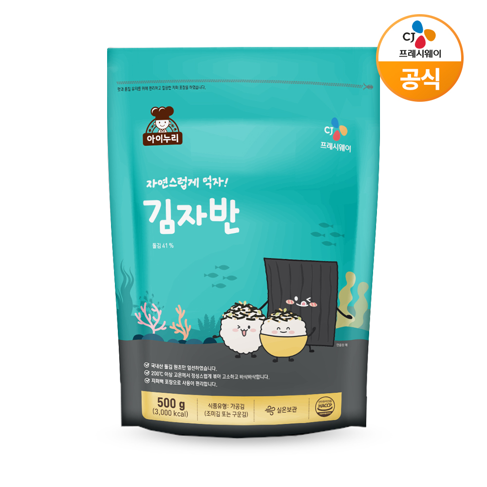 CJ 아이누리 김자반볶음 국내산 유기 돌김원초 500g - 상품 이미지