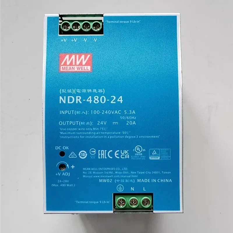 2025.4대만 Mingwei 스위칭 전원공급장치 NDR-75-24 120 240 480W220V 변압기 12 48V DC 레일