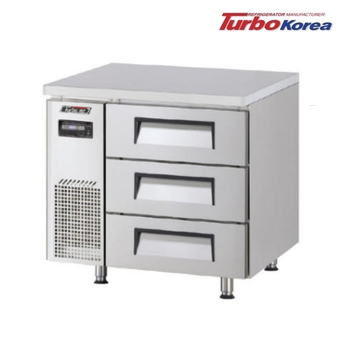 900서랍식냉장고 198L 카페 영업용 3단 서랍식테이블냉장고 KUR9-3D-3 - 상품 이미지