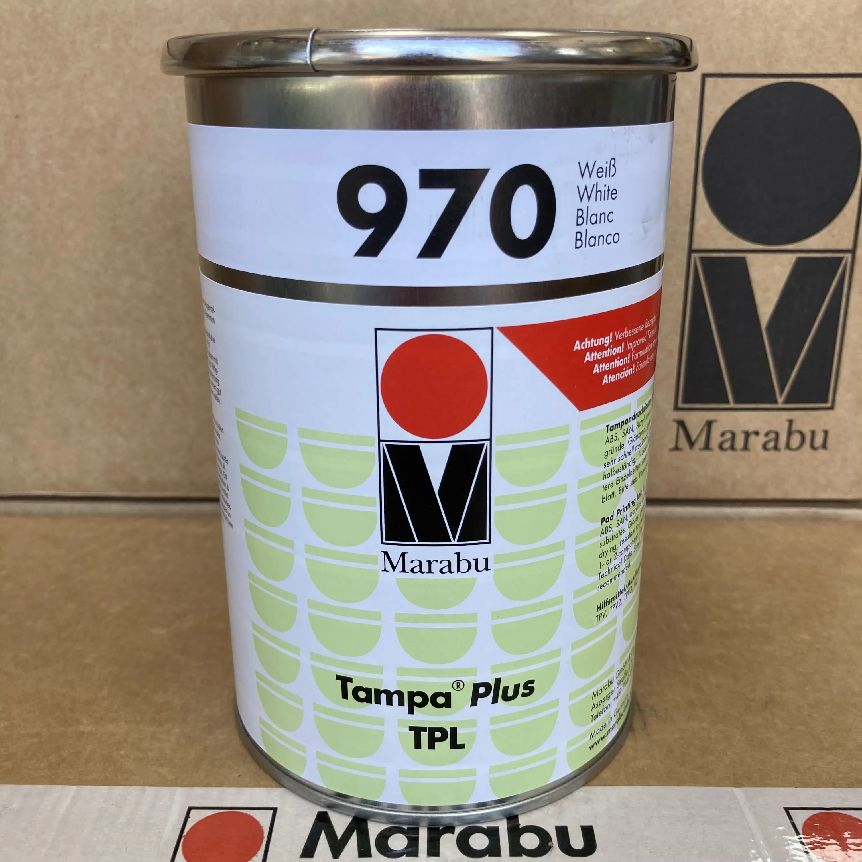마라부 TPL970 화이트 플라스틱프리미엄 패드 인쇄 잉크