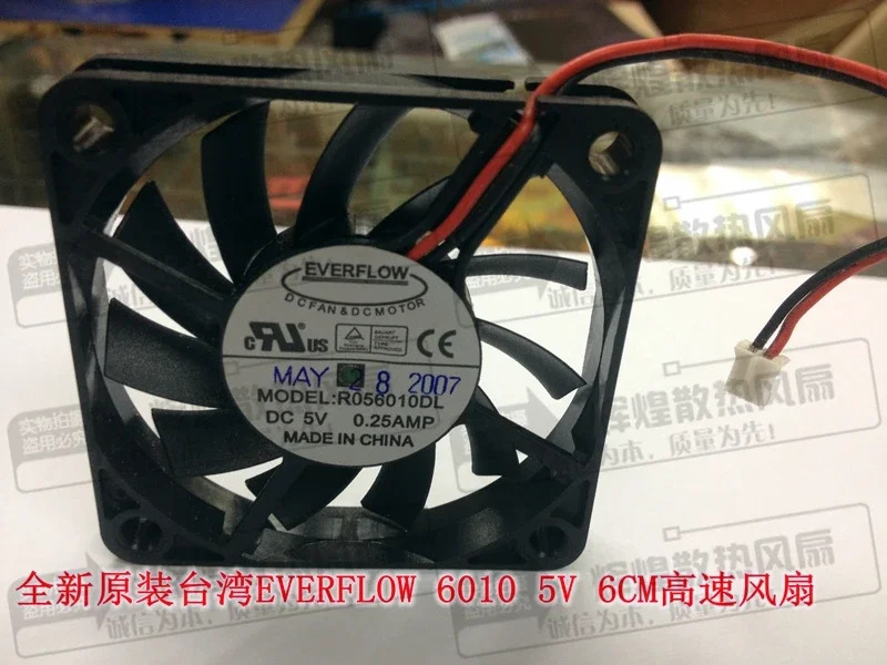JFG For EVERFLOW R056010DL 6010 5V 0.25A 6CM 초박형 냉각팬