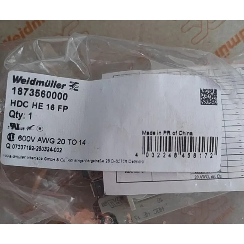 Weidmller 헤비 듀티 커넥터 페룰 모델 1873560000 HDC HE 16FP