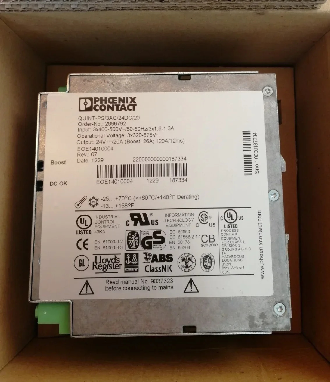 2025.4피닉스 파워 QUINT-PS-100-240AC/24DC/40 납품2938879 2866789