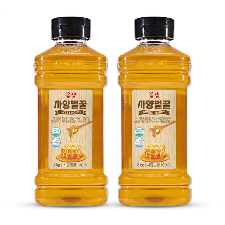 꽃샘 사양 벌꿀 2kg 국내산 대용량 업소용 2개 - 상품 이미지
