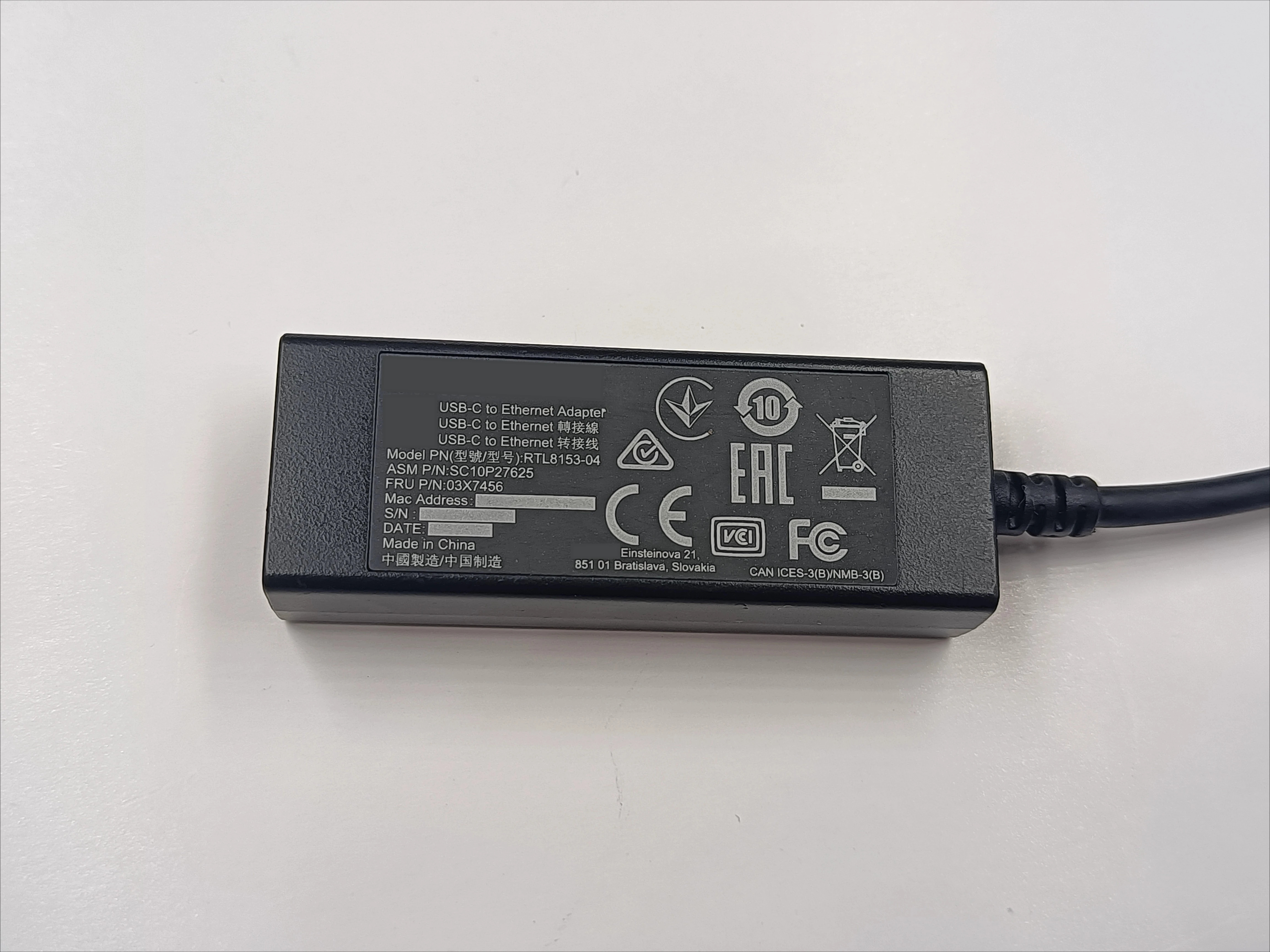 ThinkPad T14S X13 T14 T15 X1 카본 Type-C 네트워크 케이블 03X7456용