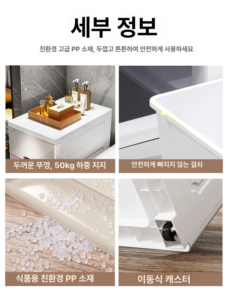 틈새서랍장200 폭 좁은 캐비닛 거실 슬림장 20cm 두꺼운 4칸 - 상세 이미지 4