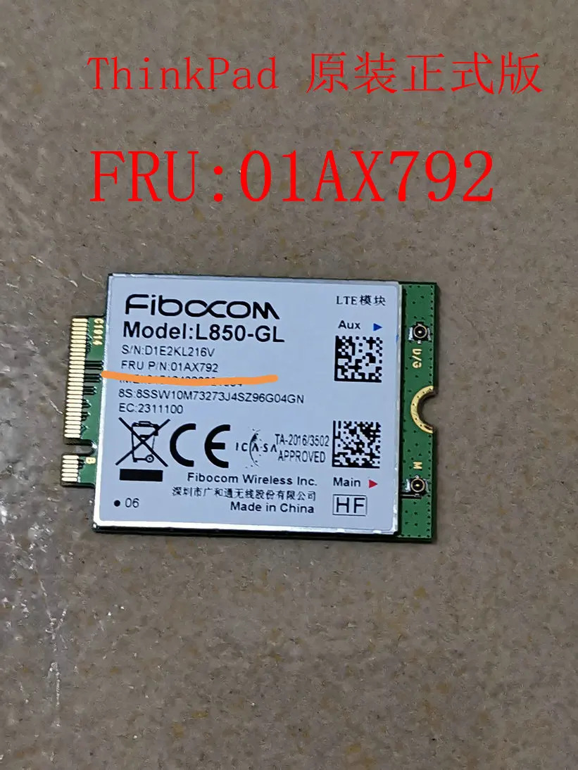 Thinkpad X1 T480S X390 X13내장 4G 모듈 L850-GL FRU 01AX792