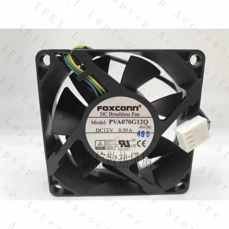 C FOXCONN 팬PVA070G12Q DC12V 0.50A 7025 7cm 4선 PWM