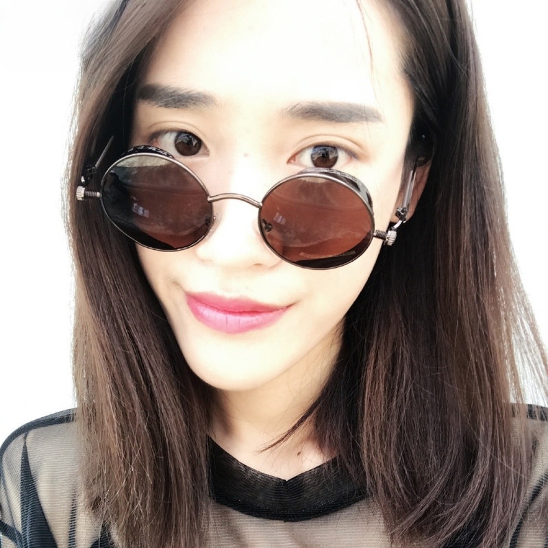 레트로 클래식 스팀펑크 스타일 유니크 골드 금속테 HD편광 발수코팅 자외선차단 반사방지 - 상세 이미지 2