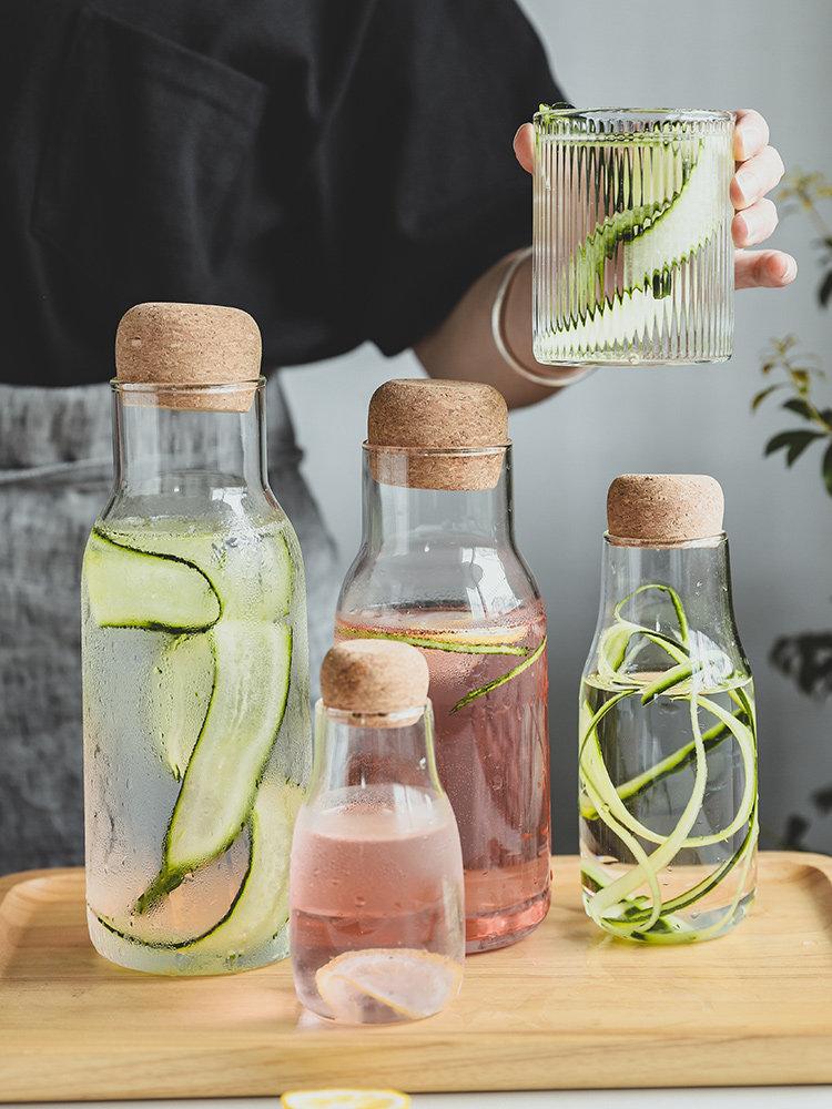 소형 일본식 코르크 스토퍼 유리병 와인 마개 원형 뚜껑 3개 중형 150ml 300ml 600ml - 상세 이미지 4