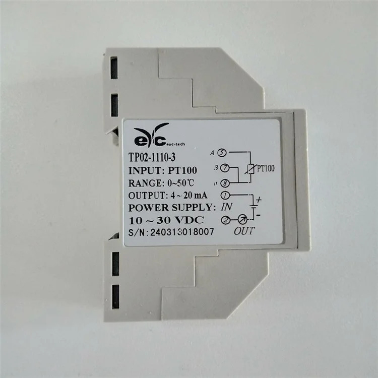 대만 EYC 온도 트랜스미터 TP02-1110-3 PT100 입력 0-50도 4-20MA