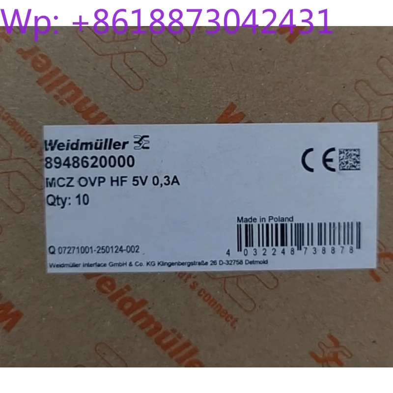 오리지널 Weidmller 서지 보호기 MCZ OVP HF 5V AC/DC 0.3A8948620000 1PCS