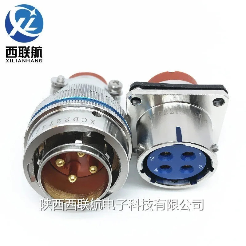 4핀 스테인레스 스틸 항공 XCD22T4Z1P40 소켓 XCD22F4K1D40 커넥터 케이블 헤드 1PCS