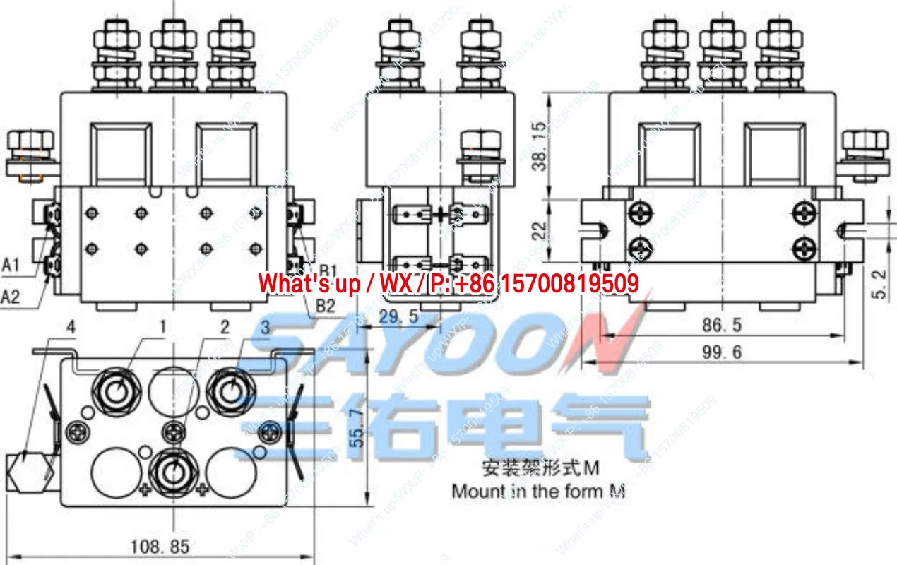 ZJW100A-T DC 접촉기 전동 주행 역전 스위치 12V24V48V