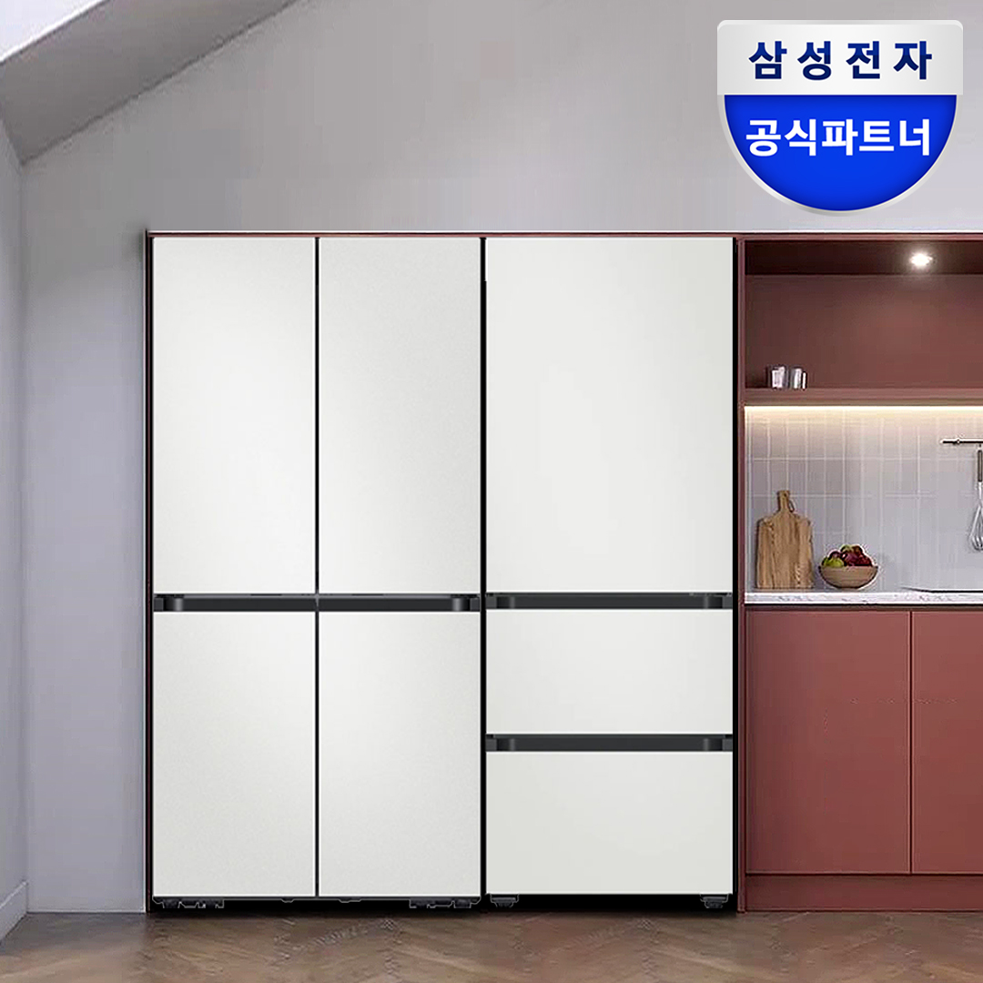 [최대혜택가344만] 삼성 비스포크 AI 키친핏 Max 냉장고 김치냉장고 세트 패키지 RM70F63R2A RQ33DB74C1AP 코타화이트 2등급+1등급 제품 이미지