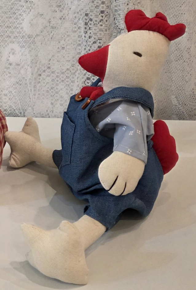 빈티지 봉제 닭 커플 인형 세트 카페 거실 장식 핸드메이드 홈데코 소품 이미지 6