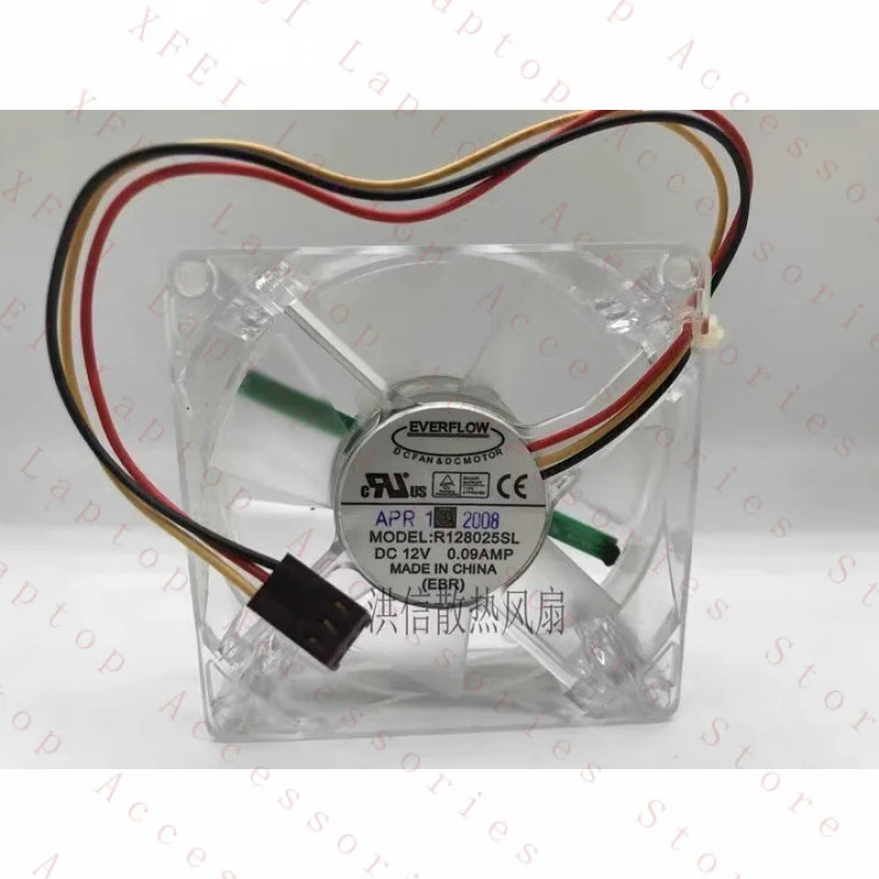 C EVERFLOW 팬R128025SL DC12V 0.09A 8025 8cm 3선 냉각팬