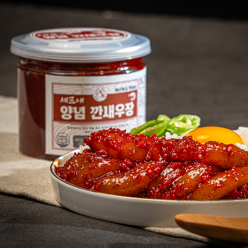 순살 양념 깐새우장 300g 밥도둑 밑반찬 셰프애장 - 상품 이미지