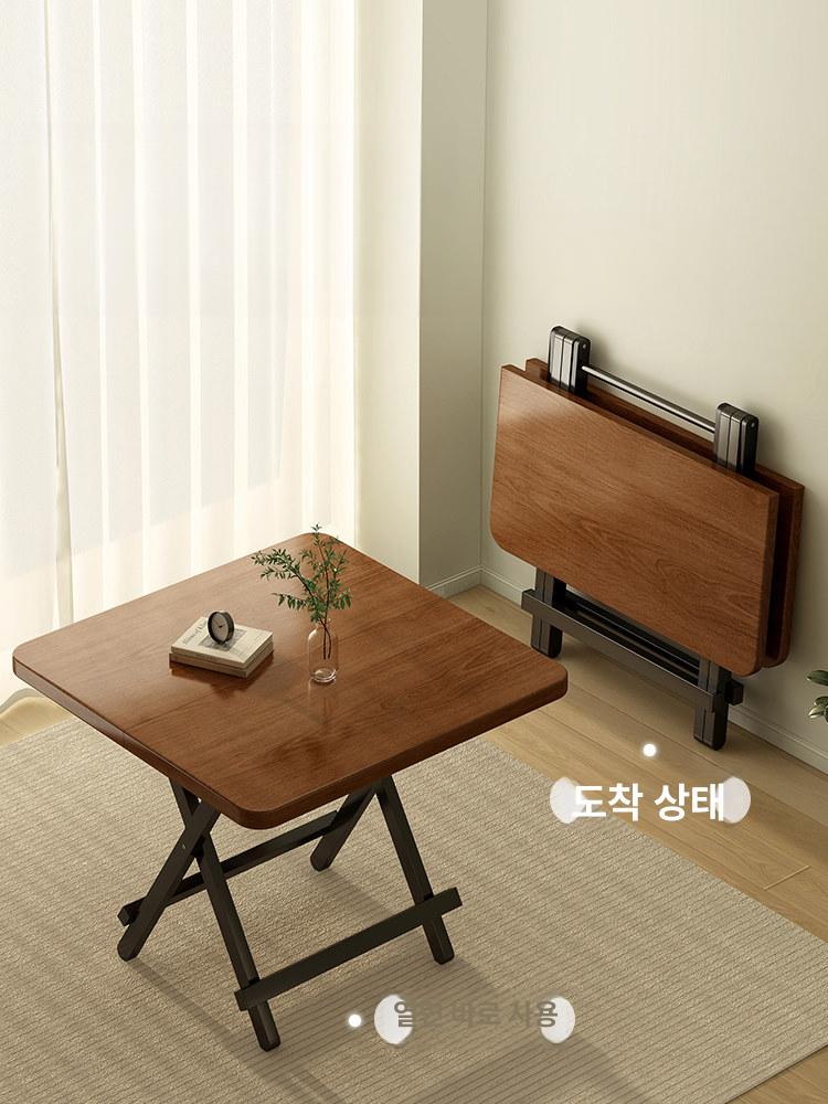 식탁 폴딩 원룸 확장형 원목 간이 주방 접이식 탁자 접는 이동식 의자 공간절약형 - 상세 이미지 2