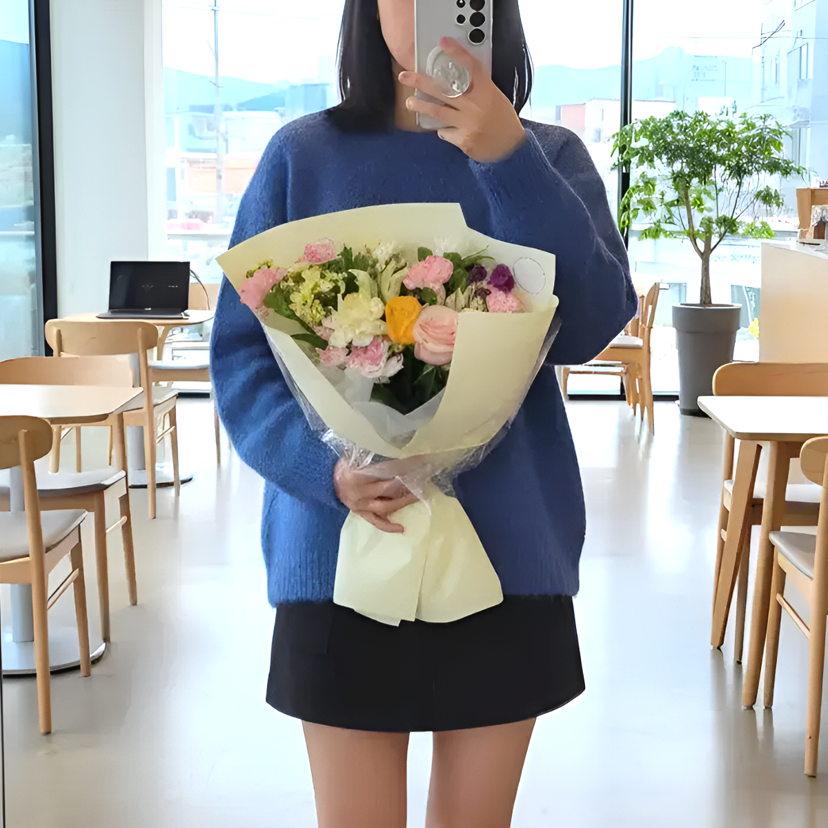 샤샤플라워 힐링 꽃다발L 대형 한다발 생화 꽃다발 꽃 정기구독 계절랜덤 꽃배달 이미지 7