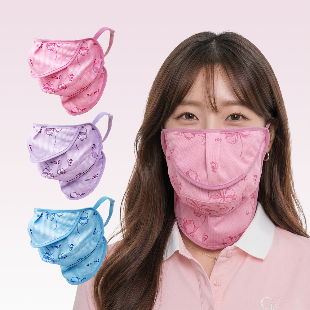 닥터체크 국내생산 4단 분리형 UVCUT 마스크 얼굴햇빛가리개 안면 복면 골프마스크 낚시 이미지 6