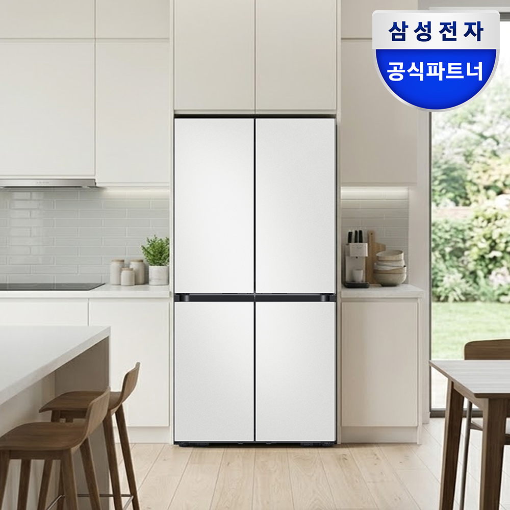 [최대혜택가228만] 삼성 비스포크 Ai 키친핏 냉장고 4도어 RM70F63R2A 코타화이트 제품 이미지