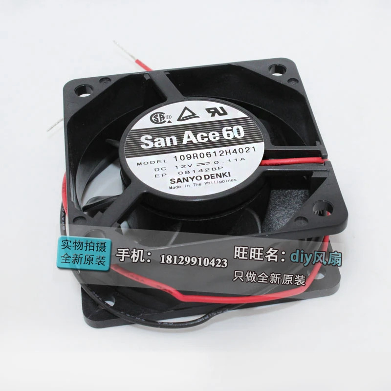 JFG 산요 덴키 산 에이스 109R0612H4021 6025 12V 6CM 저소음 냉각팬