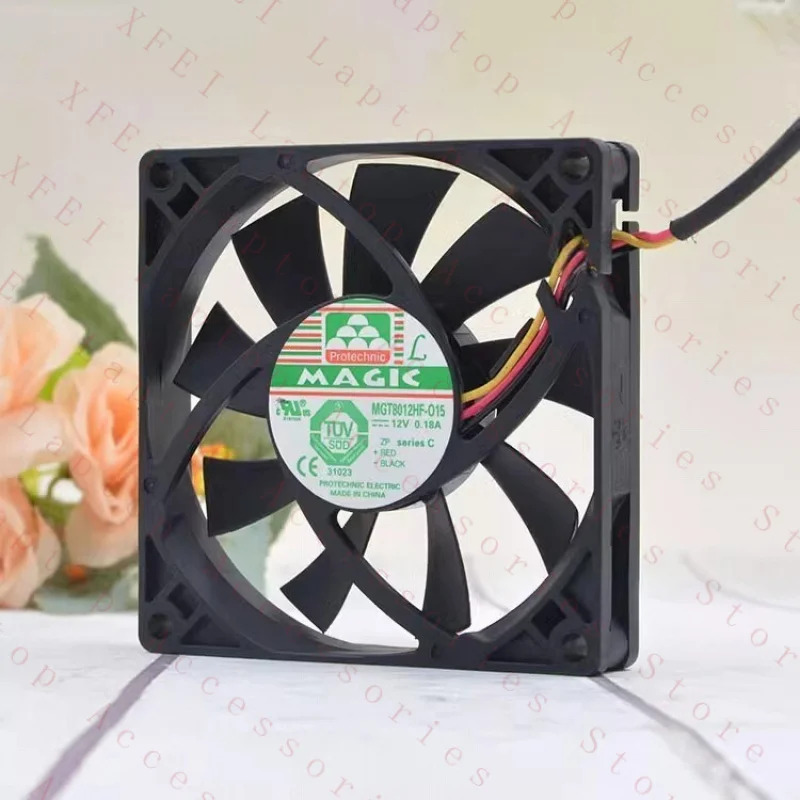 C M8012HF-015 8015 DC12V 0.18A 8CM 3선 무음 냉각팬